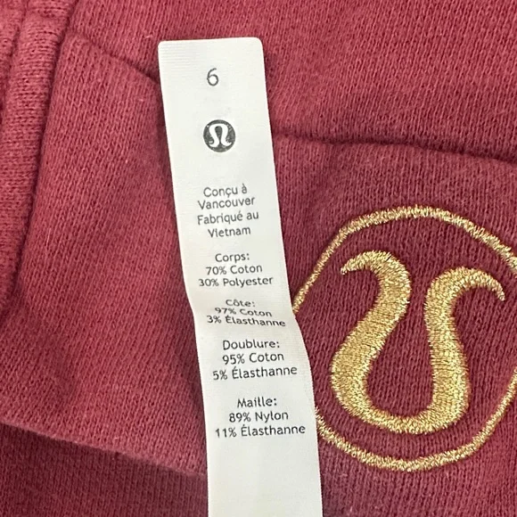 Burgundy & Gold lululemon scuba Zip-Up Hoodie size 6 - Picture 12 of 16